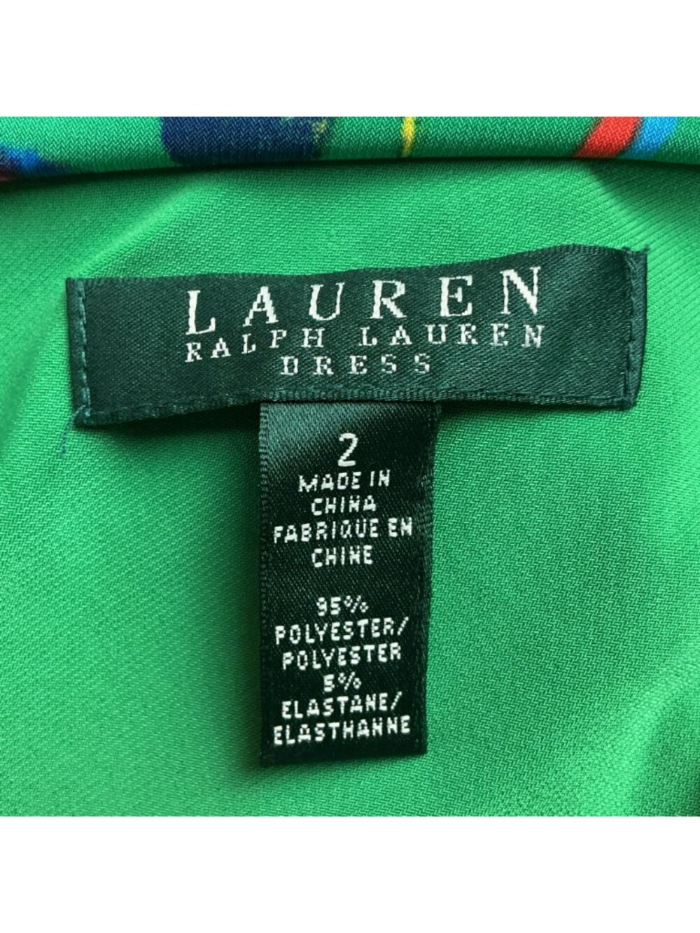 Lauren Ralph Lauren One-Shoulder Green Floral Print Dress Size 2 Polyester Blend - Picture 12 of 13